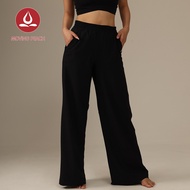 MOVING PEACH Women UV Protection Wide Leg Pants Outdoor Cool Feeling High-Rise Loose Sports Pants Wi