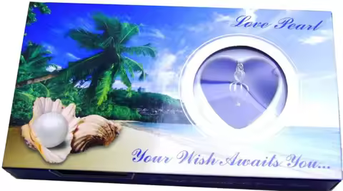 Qingmos Popular Gift One Wish Pearl Box with Helix Pendant Necklace and Natural Oyster Can Pearl Cha