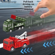 {BUDDI} 4/6Pcs Pull Back Engineering Vehicle Boys Toys Kids Toy Car Inertia Sanitation Truck Models 