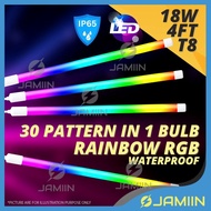 RGB T8 LED 4FT IP65 30 Light Pattern in 1 Bulb Colour Light Tube Weatherproof Lampu Kedai Makan Multi Color Tube RGB LED