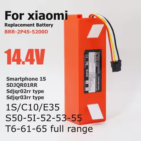 6800mAh New BRR-2P4S-5200S Robotic Vacuum Cleaner Battery For Xiaomi Roborock S55 S65 S7 S8 Q7 T4 T6