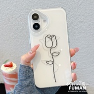 Simple Line Rose Casing For OPPO Find X8 Pro X7 F27 F21 Pro Plus A3 A3i A2 A1 Pro A2x A2M A1s A1x A1
