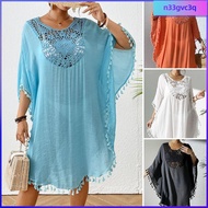 N33GVC3Q กลวงออก ผ้ากันเปื้อนกันแดดฤดูร้อน คอสี่เหลี่ยม หลวมหลวมๆ เสื้อเชิ้ตชุดชายหาด แฟชั่นสำหรับผู