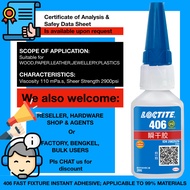 Loctite 406 instant adhesive super glue 20ml ceramics porcelain wood metal threadlock bearing shaft 