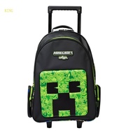 （High discounts）royalking.my Smiggle Minecraft Trolley Backpack With Light Up Wheels