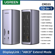 New UGREEN Docking Station 12-IN-1 USB C To 8K HDMI DisplayPort "ABCD" Triple Display RJ45 PD100W Do