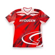 MERAH HYOUGEN Red and White Sports Jersey Indoor Outdoor Dry-Fit