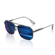 LUENX Aviator Sunglasses for Men Square Polarized Polygon Lens - UV 400 Protection with Accessories 