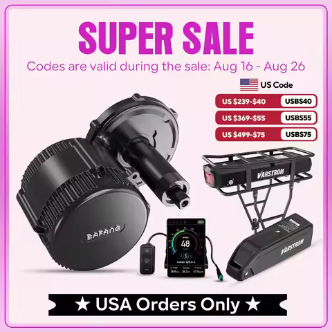 [US Stock] Bafang M315 48V750W Mid Motor Kit BBS 68mm 100mm Electric Bike Conversion Kit E-Bike Cent