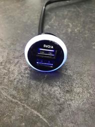 TOYOTA RAV4 WISH SIENTA 車美仕藍光雙孔USB圓形款(挖洞款28)雙孔 2.1A充電孔 後座圓形
