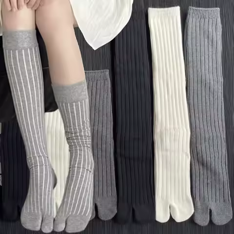 2PCS Japanese Style Tabi Toe Socks for Men Women Summer Fiber Two Finger Stockings Flip Flop Sandal