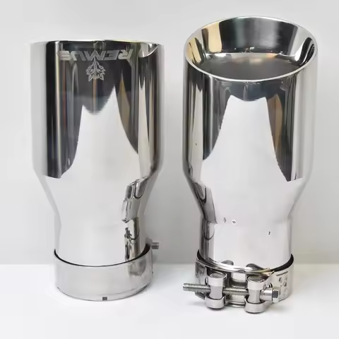 1PCS 304 Stainless Steel Exhaust Tip 2.0/2.3/2.5 Inch Inlet 4 Inch Outlet 7.5 Feet Long Double-Layer