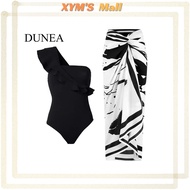 XYM'S DUNEA ชุดว่ายน้ำวันพีชลูกไม้ผู้หญิงและชุดเดรสชายหาดชีฟองแยก