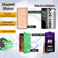 Ceramic Huawei Honor 7S 8C 8X 9A 9C 9S 9X Pro Lite Matte Privacy Blueray Clear Tempered glass