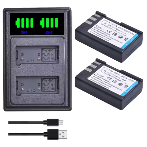 EN-EL9 EN-EL9A ENEL9A ENEL9 Battery/LED Dual Charger for Nikon D40 D40X D60 D3000 D5000 Digital Came