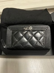 Chanel 炭灰色 拉鏈銀包