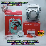 BLOK SEHER SET + PISTON KUALITAS ASLI ORIGINAL PISTON SET HONDA KPH UNTUK MOTOR KHARISMA, SUPRA X 12