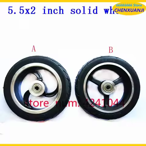 5/5.5 /6 Inch Solid Wheels 5'' 5.5x2 145x40 6x2 Solid Tyre Tire and Alloy Rim for Fast Wheel F0,jack
