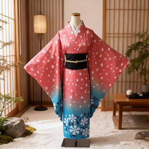 Women's Japanese Kimono Anime Cosplay Koyuki Cosplay Costumes Red Uniform Akaza Koyuki Cosplay Costu