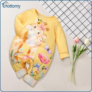 Baby Outfit Long Leg Romper Giraffe Breathable Bodysuit Newborn Pyjama Playsuit for Festival Baptism