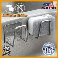 Adhesive Kitchen Holder Sponge Organizer Stainless Steel Multipurpose Hanger Kitchen Sink Organizer Accessories