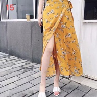 กระโปรงลายดอกเกาหลี กระโปรงยาวทรงพริ้วคลุมเข่า กระโปรงผ้าชีฟองเอวสูงยืด กระโปรงแฟชั่นพร้อมส่ง กระโปร