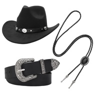 Western Cowgirl Costume for Adults Cowgirl Hats Buckles Belt Necklace Halloween Fancy Dress Accessor