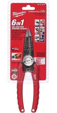 Milwaukee 48-22-3079 6-In-One Combination Wire Stripping and Reaming Pliers for Electricians