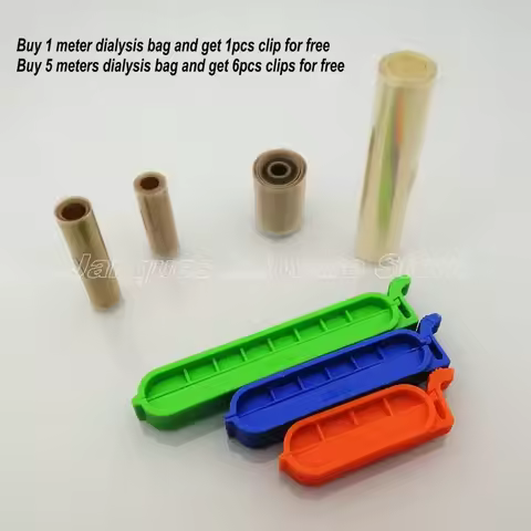 1meter or 5meters/Roll Laboratory MW3500 Regenerated Cellulose Dialysis Bag MD25/34/44/55/77mm Dialy