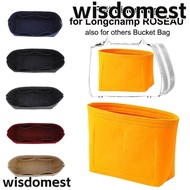 WISDOMEST Insert Bag, Felt Storage Bags Liner Bag, Travel Multi-Pocket Bucket Bag Bag Organizer for Longchamp ROSEAU