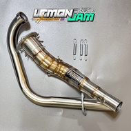 Stainless Big Elbow 51mm Raider150 Carb ( DAENG EMBLEM ) / Raider150 fi / R150