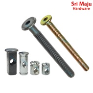 Kerusi🔥MAJU JCBC JCBB Furniture Connector Fixing Screw Bolt Nut Hex Insert Wood Barrel Nut Ikea Courts Chair