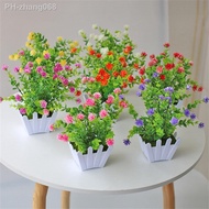 Artificial Plastic Flower Plant Bonsai Creative Flowers Fake False Plants Potted Outdoor Garden Home Waterproof Flower Pot Decor