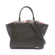 [Used] Fendi FENDI Handbag Trois Jours 2WAY Khaki/Pink Leather Trois Jours Large Women's Used A