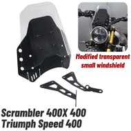 New For Triumph Speed 400 Speed400 Scrambler 400X Modified Windshield Aluminum Alloy Transparent Sma