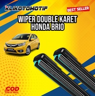 KLIKOTO 2 PCS Wiper Dual Blade Honda Brio Satya - Wiper Double Blade Double Karet Dual Karet PREMIUM