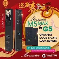 ALL-NEW MORENICE M5MAX ULTRA SLIM WIFI DIGITAL DOOR LOCK + GATE LOCK G5 BUNDLE (Samsung Lockin lenovo Lock installer)