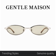 MOODY，Oval Metal Sunglasses - Light Brown Tinted Lenses, Retro Vintage UV400 Protection