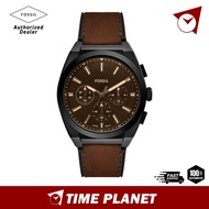 [Official Warranty] Fossil FS6108 Series Everett Chronograph Brown Leather Men Watch