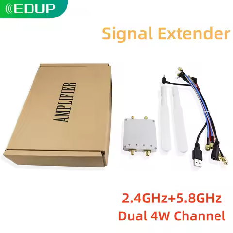 EDUP WiFi Booster 5.8GHz&2.4GHz Signal Extender Long Range Dual 4W Channel Repeater Dual Antenna Pow