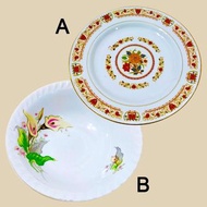 早期大同瓷器40年古典花卉瓷盤 懷舊收藏台灣製手繪海芋瓷碗 老件道具古董瓷器稀有老餐具 經典古早味飯碗大碗花邊淺盤