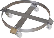 Wesco 240197 Drum Dolly for 55 gal Drums, with 3" White Polypropylene Casters, Stainless Swivel Rig