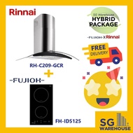 FUJIOH X RINNAI COMBO [FH-ID5125 Fujioh Induction Hob ID5125 5125 and RH-C209-GCR Rinnai Chimney Hoo