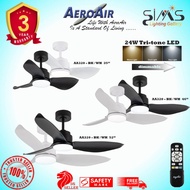 AEROAIR AA320 Ceiling Fan with dimmable LED light (Black And White)  - DC brushless Motor, Silence mode
