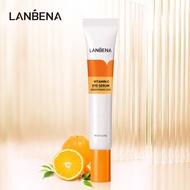 LANBENA Vitamin C Eye Serum Brightening Fading Dark Circles Bags Eye Lines Anti-Wrinkle Anti Aging Firming Against Puffiness Eye Care With Massage Head 20g