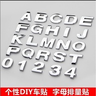 Car 3D Letter Car Sticker Letter Car Logo DIY Letter Number Metal Body Sticker Word Logo Tail Logo S
