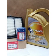HONDA INSIGHT, JAZZ HYBRID AIR FILTER + OIL FILTER + KOYOMA 5W40 FULLY SYNTHETIC ENGINE OIL fc
