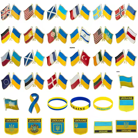 USA Ukraine United Kingdom Ukraine Poland Ukraine Denmark Ukraine Sweden Ukrainn flag badge Flag Lap