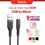 PD10W USB to Micro Hoco DU08/DU08 Plus fast charging cable, anti-break parachute cord, 1M/2M long