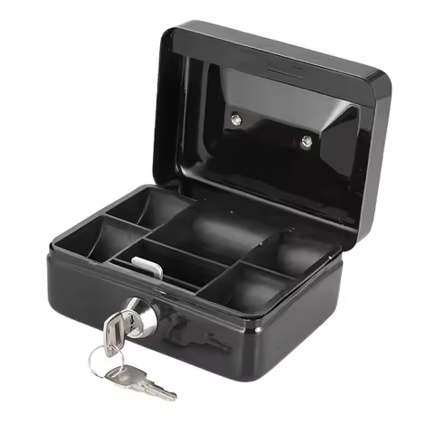Steel Cash Box Key Mini Safe Lock Box Key Locker Money Bank Security Box Storage Hidden Money Coin C